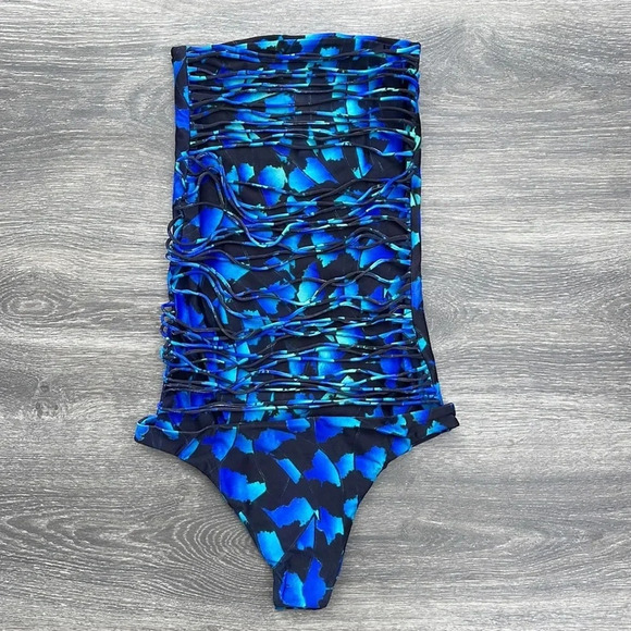 Mikoh Santorini Bandeau One Piece Swimsuit, fish - Picture 4 of 10